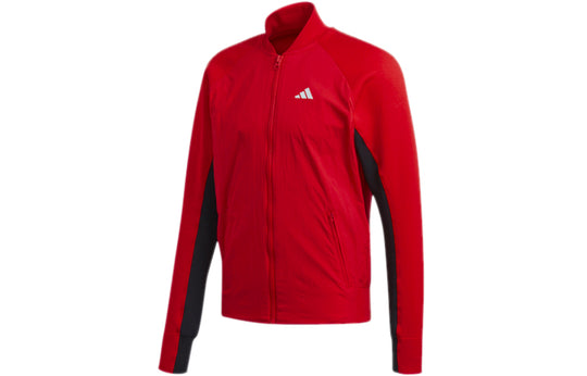 adidas Back Embroidered Pattern Casual Sports Jacket Red FM9972