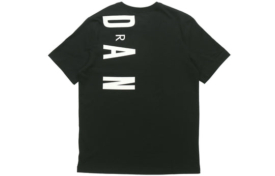 Air Jordan Alphabet Sports Round Neck Short Sleeve T-Shirt Men's Black Gift for Him CZ8403-010