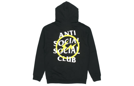ANTI SOCIAL SOCIAL CLUB x FRAGMENT Flash Crossover Hooded Fleece Lined Black Yellow ASSW532