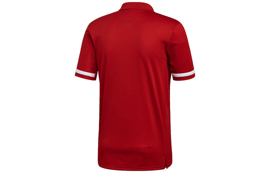 adidas Logo Pattern Loose Short Sleeve Polo Shirt Red DX7266