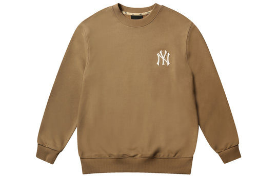 MLB New York Yankees Vintage Embroidery Logo Long-Sleeve Fleece Unisex Khaki 31MTM1041-50B