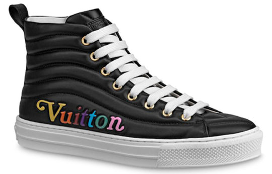 (WMNS) LOUIS VUITTON LV Stellar Calfskin High-Top Sports Shoes Black 1A5C5Y