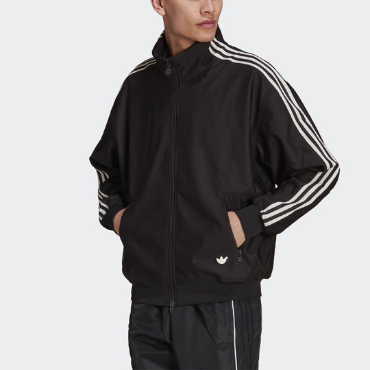 adidas Casual Stand Collar Sports Jacket Black H33502