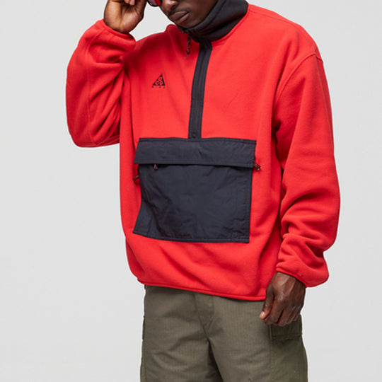 Nike ACG Fleece Stay Warm Half Zipper Pocket Sports Jacket Red CK6839-657