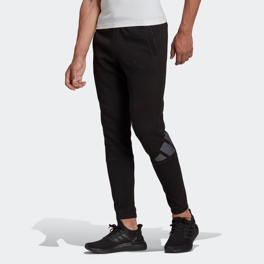 Men's adidas Logo Pant Contrasting Colors Large Logo Sports Pants/Trousers/Joggers Black HI1182