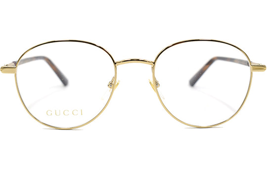Gucci Round Frame Color Enamel Ribbon Element Optical Frame Sub-Edition Golden GG0392O-003