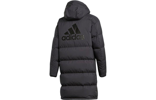 adidas protection against cold Stay Warm hooded mid-length Down Jacket Black GF0075