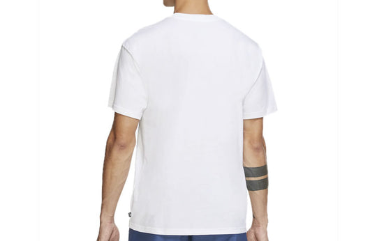 Nike SB Swoosh Pattern Printing Round Neck Short Sleeve White CZ6174-100