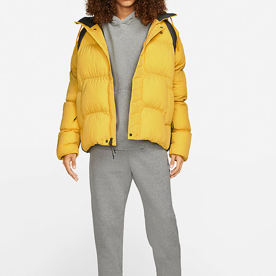 Air Jordan Contrasting Colors Printing Stay Warm Hooded Padded Jacket Yellow DA9807-781