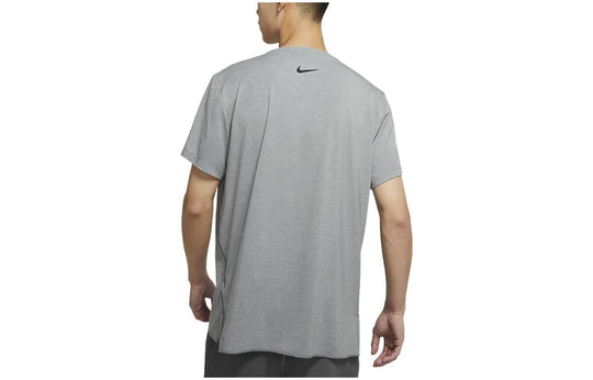 Nike Yoga Dri-Fit Solid Color Round Neck Short Sleeve Black DM7826