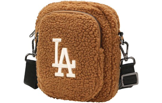 MLB LA Los Angeles Dodgers polar fleece Wool Messenger Bag Mini Brown 32BGDF011-07A