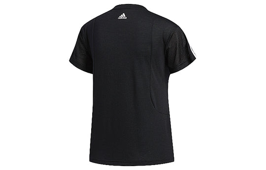 (WMNS) adidas Training Round Neck Pullover Short Sleeve Black EA3357