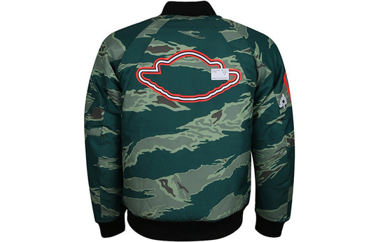 Air Jordan City Of Flight Printing Athleisure Casual Sports Stay Warm Jacket Camouflage Green AT9006-010