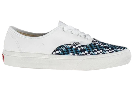 DOE x Vans Authentic Crossover Wear-Resistant Non-Slip Low Top Casual Skate Shoes Grid White Blue VN0A4ODUNTV