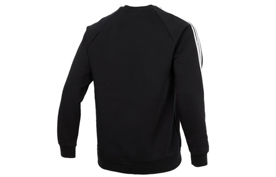 adidas originals 3-stripes Crew Fleece Lined Stay Warm raglan sleeve Round Neck Pullover Black GN3487