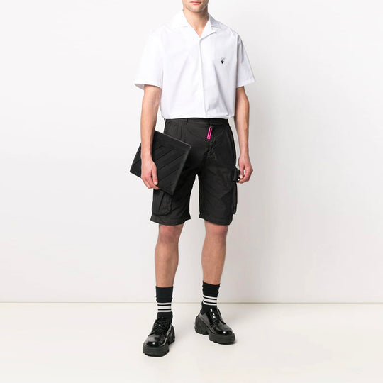 Men's Off-White SS21 Logo Cargo Black Shorts OMCB047R21FAB0011001