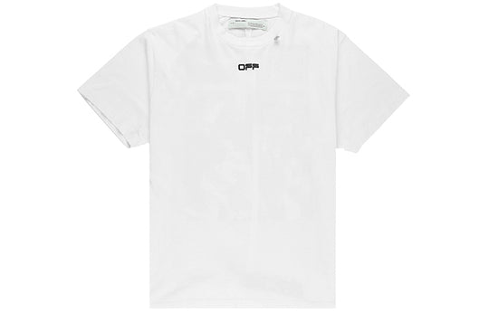 OFF-WHITE SS20 Caravaggio Square Back Logo Print Short Sleeve White Tee OMAA038S201850050188