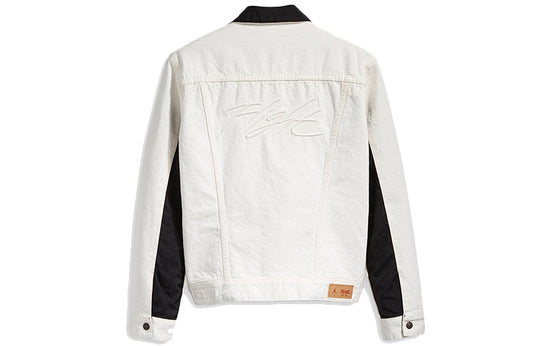 Levis x Jordan Crossover reversible Casual Denim Jacket 'White Black' 56437-0004