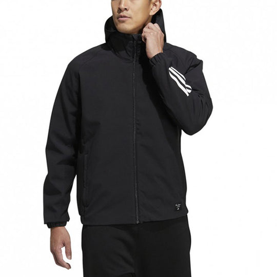 adidas Running Sports Training Hooded Jacket Black H40880