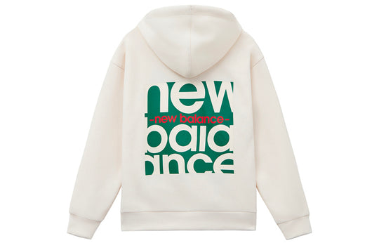New Balance Men's New Balance Long Sleeves Hooded Fashion Printing Pullover Creamy White AMT11308-IV