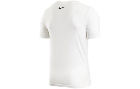 Men's Nike Printing Large Logo Casual Round Neck Short Sleeve White T-Shirt DV3188-100