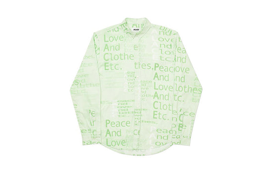 PALACE This Is What PALACE Stands For Slogan Long Sleeves Shirt Unisex Green P19HT074