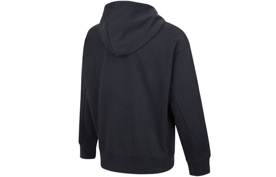 Men's Nike Embroidered Logo Half Zipper Hooded Knit Pullover Black DM5280-045