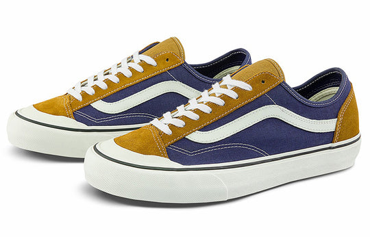 Vans Style 36 Splicing Contrasting Colors Low Tops Casual Skateboarding Shoes Unisex Navy Blue Yellow VN0A5HYRA0S