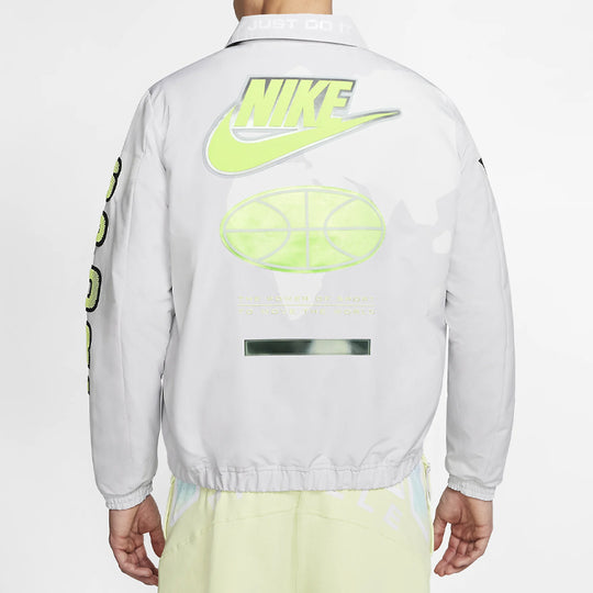 Men's Nike x Pigalle Story Crossover Logo Pattern Sports Gray Jacket CI9955-078