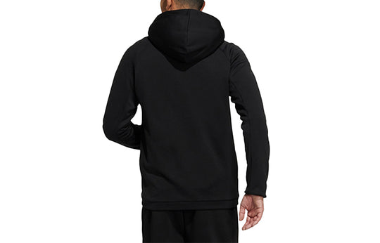 adidas Stripe Printing Fleece Lined Sports Hooded Jacket Black H40864 ...