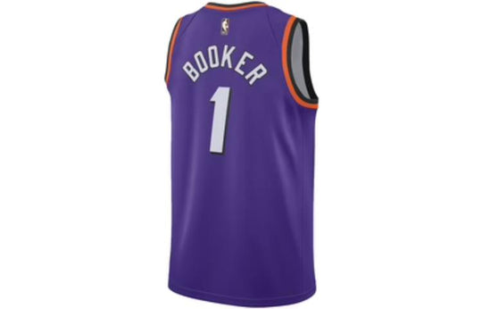 Nike Men's Phoenix Suns Devin Booker #1 Purple Hardwood Classic Dri-Fit Swingman Jersey, XXL