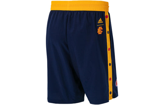 Men's adidas Ee Mcd Short2 Side Lacing Large Logo Basketball Shorts Navy Blue HB0738