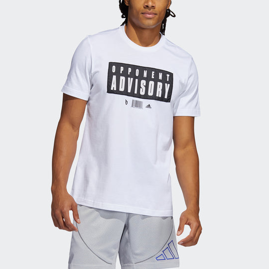 adidas Dame Ep Advis T Basketball Casual Sports Alphabet Printing Short Sleeve White GR9928