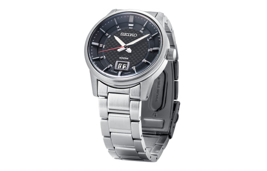 Men's SEIKO Sports Stainless Steel Strap Quartz Watch Black SUR269J1 Watches - KICKSCREW