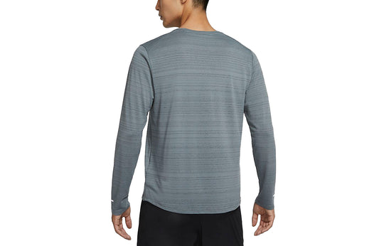 Nike Dri-FIT Miler Sports Running Gym Long Sleeves Smoke Grey Gray CU5990-084