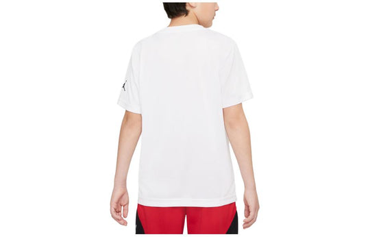 (GS) Air Jordan Short Sleeves Tee 'White Red 23 Jordan logo' HA4950-101