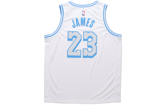 LeBron James Los Angeles Lakers City Edition Nike Dri-Fit NBA Swingman Jersey - White, XL (52)