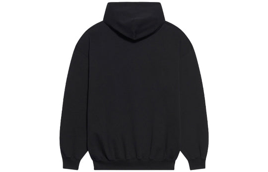Balenciaga Bb Pixel Fleece Drawstring hooded Long Sleeves Hoodie Black 578135TKVI81070