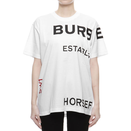 Burberry Horseferry Print Cotton Loose-Fitting White 80171031