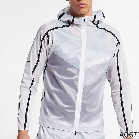 Men's Nike Colorblock Running Training Windbreaker Jacket White AQ6713 ...