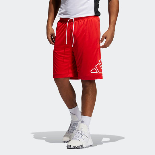 adidas Big Logo Short Logo Printing Sports Shorts Red GT3020