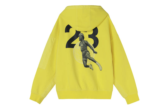 Air Jordan 23 Engineered Casual Sports Hooded Knitted Printed Sweater For Men Yellow CV2768-731
