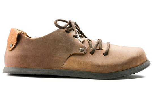 Birkenstock Montana Series Cowhide Low Top Casual Flat Shoes Unisex Brown Ordinary Version 1004850
