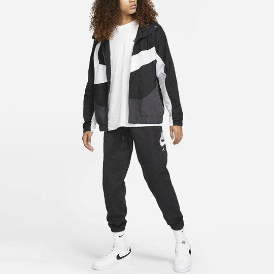 Nike Sportswear Swoosh Large Logo Printing Colorblock Hooded Jacket Bl