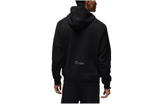Air Jordan Solid Color Zipper Hooded Pattern Printing Long Sleeves Jacket Men's Black DV1590-010
