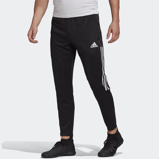 adidas Logo Printing Side Stripe Zipper Sports Pants Black GH7306-KICKS ...
