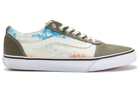 Vans Ward Low Tops Casual Skateboarding Shoes White Green Unisex Multi-Color Tie Dye 'White Army Green Blue' VN0A36EM3Q8