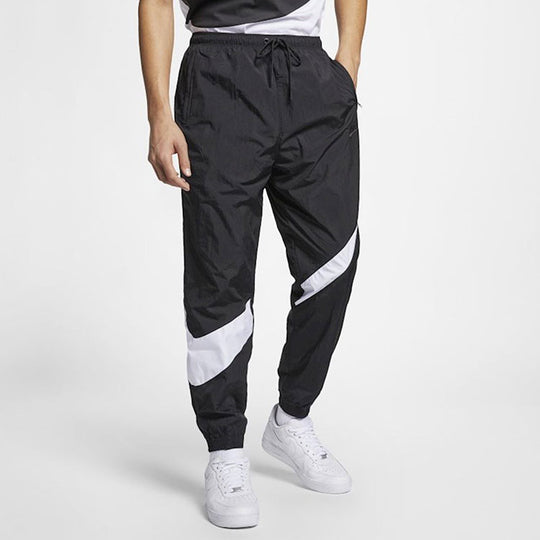 Nike Big Swoosh SportsWear Woven Long Pants Sports Pants US Edition Black  AR9894-010