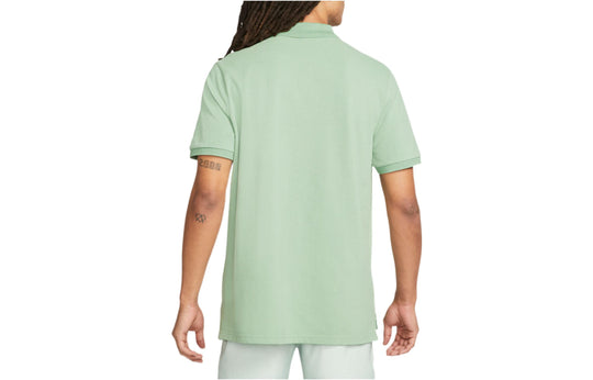 Men's Nike Sportswear Casual Sports lapel Logo Solid Color Short Sleeve Polo Shirt Green CN8765-006