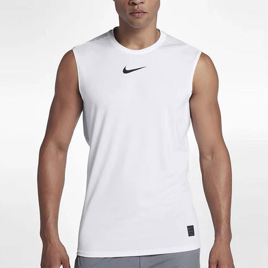 Men's Nike Solid Color Logo Sports Training Gym Vest White DD1638-100